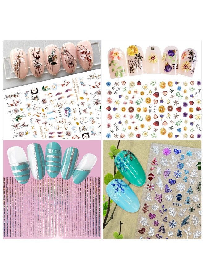WSYUB Nail Stickers 24 Stickers For Nails Art Self Adhesive Nail Art Sticker Decals Nail Supplies Kit Large Sheets - Image 3