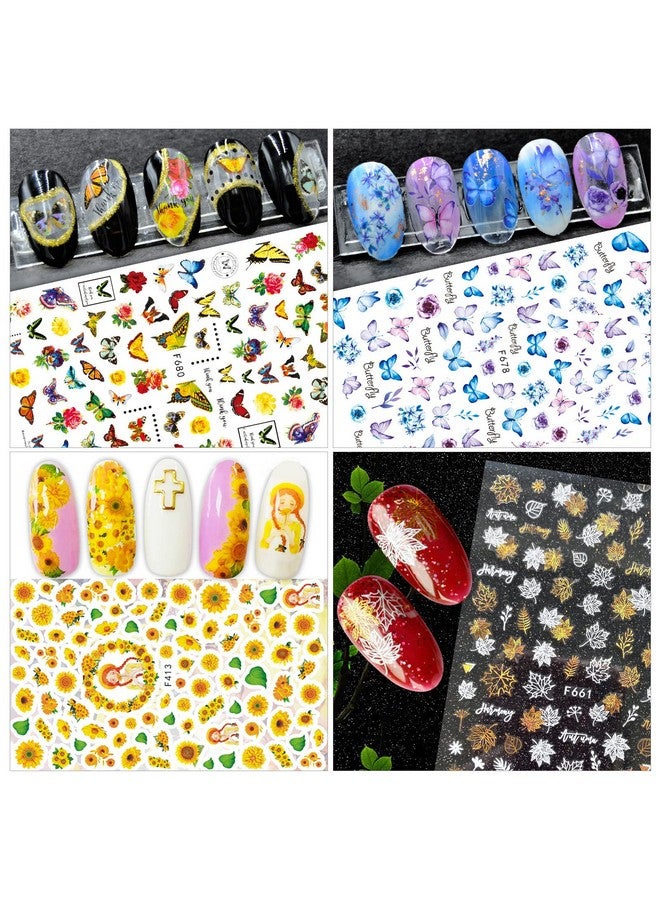 WSYUB Nail Stickers 24 Stickers For Nails Art Self Adhesive Nail Art Sticker Decals Nail Supplies Kit Large Sheets - Image 2