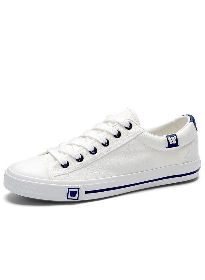 Warrior Classic White Canvas Sneakers - Casual Low-Top Shoes for Daily Wear & Street Style 36SIZE