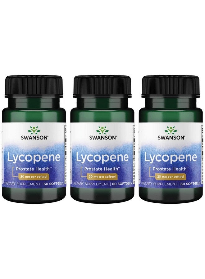 SWANSON Lycopene Natural Supplement Promoting Prostate Health Heart Health & Supports Blood Pressure Within The Normal Range Mens Health Supplement (60 Softgels) 3 Pack - Image 1