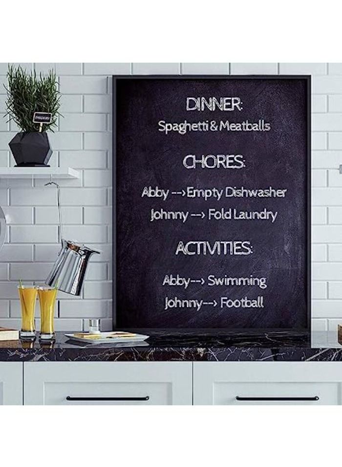 ورق سبورة سوداء ذاتي اللصق طويل للغاية قابل للازالة مقاس 45 × 200 سم، لديكور حائط المكتب والمنزل والمدرسة - Image 3