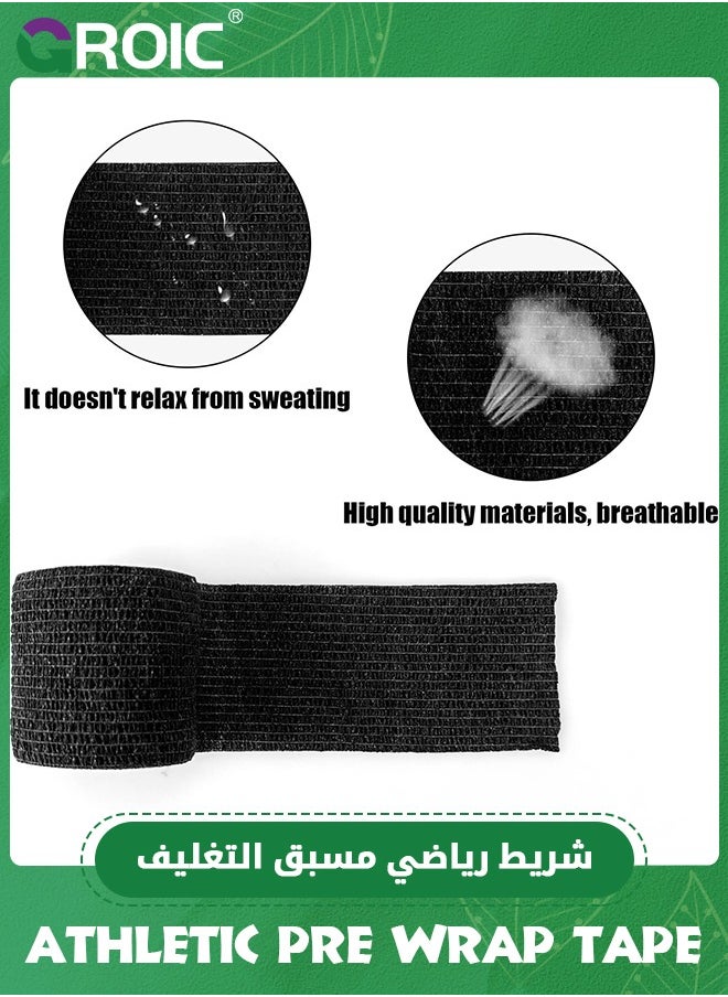 GROIC - 12 Pack Athletic Self Adhesive Bandage, First Aid Self Adherent Cohesive Bandages, Athletic Tape 2 Inches X 5 Yards, Premium Easy Tear First Aid Tape for Wrist, Ankle, Sprains and Swelling - Image 1