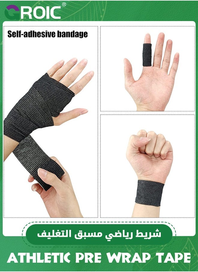 GROIC - 12 Pack Athletic Self Adhesive Bandage, First Aid Self Adherent Cohesive Bandages, Athletic Tape 2 Inches X 5 Yards, Premium Easy Tear First Aid Tape for Wrist, Ankle, Sprains and Swelling - Image 1