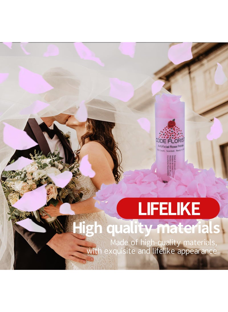 CODE FLORIST CODE FLORIST 1100 PCS Silk Rose Petals for Valentine's Day Fake Rose Petals for Romantic Night Wedding Proposal Anniversary Flower Decorations(Separated Scented Light Pink)  - Image 5