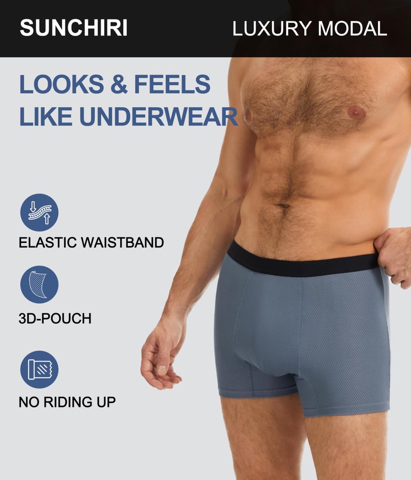SUNCHIRI Men's Incontinence Underwear, Leakproof Boxer Briefs for Bladder Control, Regular Absorbency Modal Panties 3 Pack (Multicolor01, X-Large) - Image 5