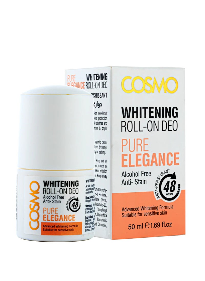 COSMO Cosmo Whitening Roll on Deo Pure Elegence 50ml for Men and Women 