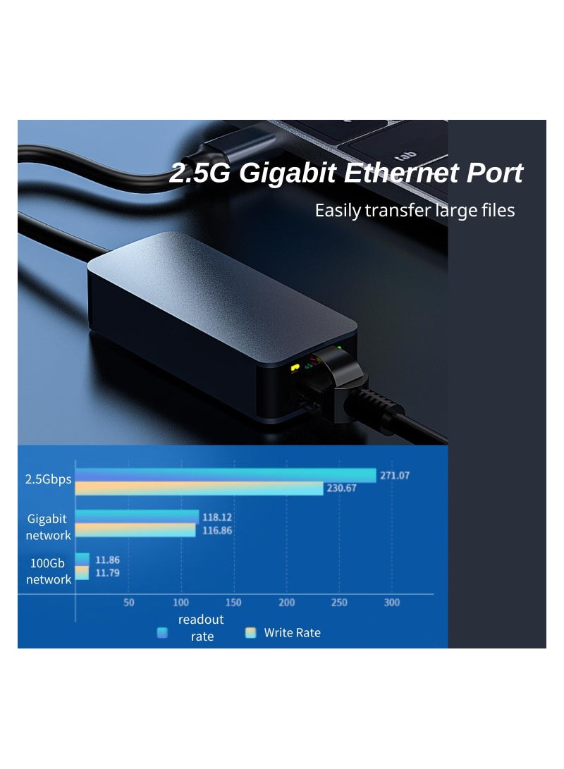 USB C to Ethernet Adapter 2.5 Gigabit, Fast Network Adapter, Type-C to RJ45, Aluminum Portable Type C to Ethernet Adapter, Ethernet to USB C Adapter with Windows7/8/10, XP, Vista, Mac - Image 4