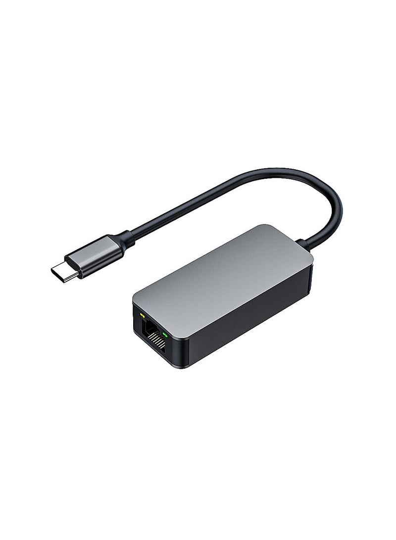 USB C to Ethernet Adapter 2.5 Gigabit, Fast Network Adapter, Type-C to RJ45, Aluminum Portable Type C to Ethernet Adapter, Ethernet to USB C Adapter with Windows7/8/10, XP, Vista, Mac - Image 1