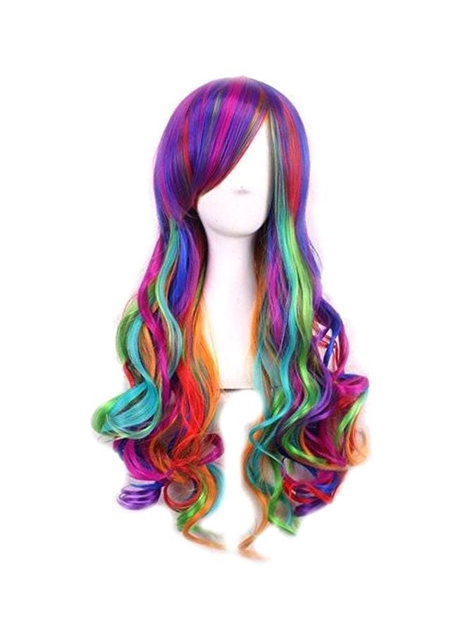 NIBEMINENT Long Curly Hair Wig Multicolour 27.5inch - Image 1