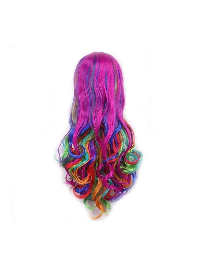 NIBEMINENT Long Curly Hair Wig Multicolour 27.5inch - Image 2