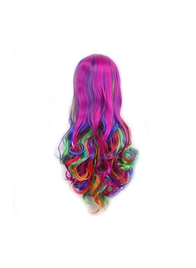 NIBEMINENT Long Curly Hair Wig Multicolour 27.5inch - Image 3