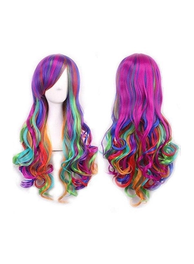 NIBEMINENT Long Curly Hair Wig Multicolour 27.5inch - Image 4