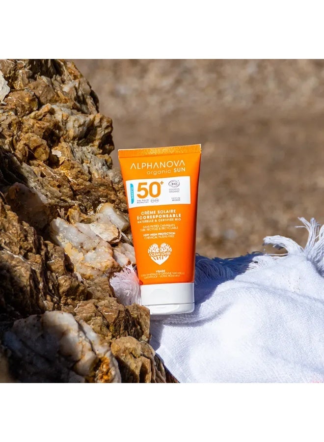 Alphanova Sun Face Cream Environment Friendly SPF50+ Organic 50g - Image 2
