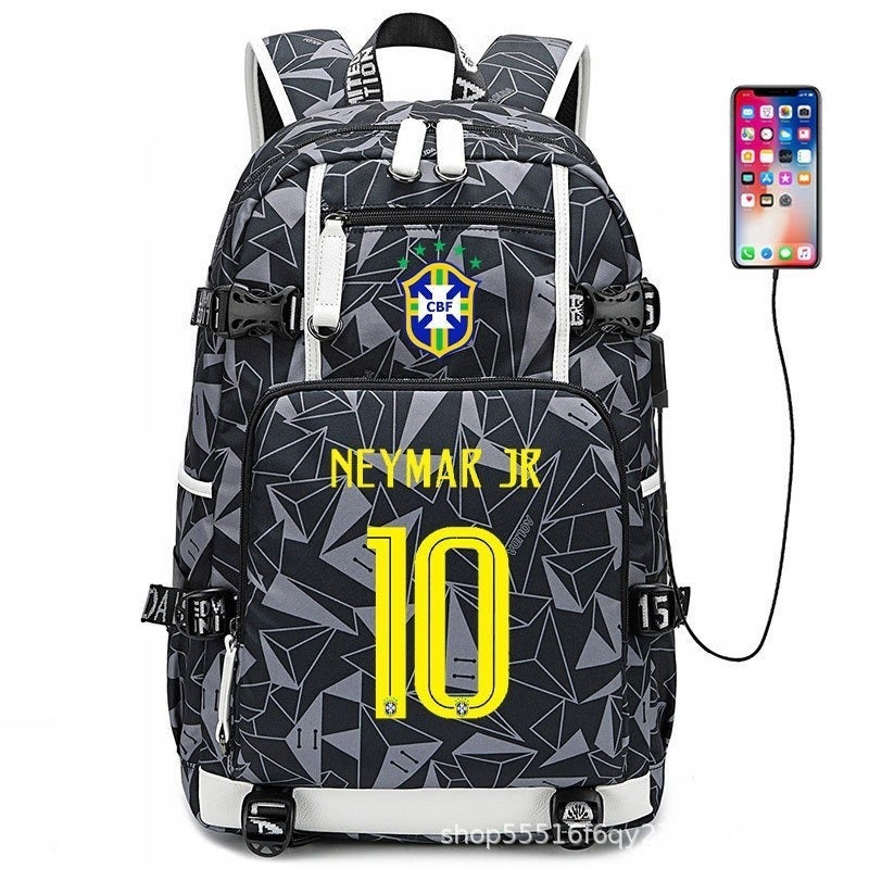 Football Star Backpack for Kids & Adults - Large Capacity Sports Backpack with USB Port, Waterproof Oxford Fabric, Breathable & Durable, Ideal for Soccer, Basketball, Gym, Travel