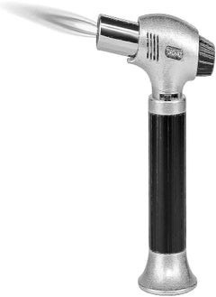 Butane Torch, Professional Cooking Torch Culinary Lighter Butane Refillable, Adjustable Flame, Safety Lock for Baking, BBQ, Creme Brulee, Heat Shrinking Tubing（Butane not included）