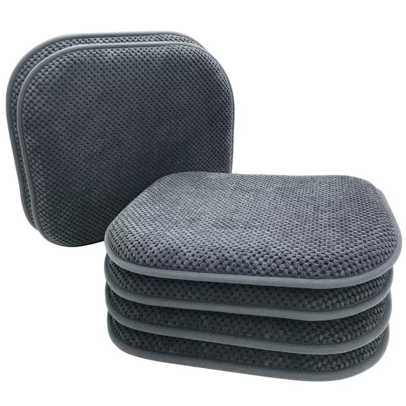 PAGGED Grey Foam Seat Cushions Kitchen Chairs Pads for Dining Chairs 6 Pack Non Slip Patio Seat Cushions Washable U Shaped Soft Thick Large Metal Wooden Chair Cushions17 x 15