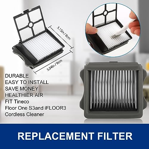 MXZONE Ifloor3 Roller Brush Replacement for Tineco iFloor 3 and Floor One S3 Cordless Wet Dry Vacuum Cleaner, 2 Brush Roller, 2 HEPA Filters - Image 4