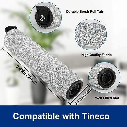 MXZONE Ifloor3 Roller Brush Replacement for Tineco iFloor 3 and Floor One S3 Cordless Wet Dry Vacuum Cleaner, 2 Brush Roller, 2 HEPA Filters - Image 3