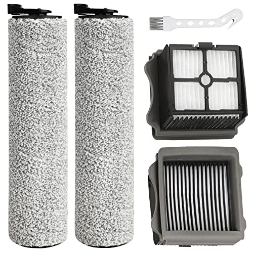 MXZONE Ifloor3 Roller Brush Replacement for Tineco iFloor 3 and Floor One S3 Cordless Wet Dry Vacuum Cleaner, 2 Brush Roller, 2 HEPA Filters - Image 1