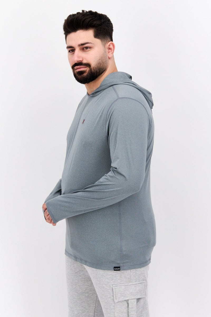 Hurley Men Sportswear Fit Long Sleeve Outdoor Hoodie, Heather Grey  - Image 2