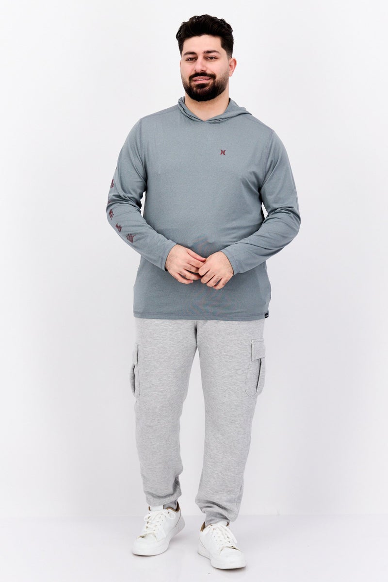 Hurley Men Sportswear Fit Long Sleeve Outdoor Hoodie, Heather Grey  - Image 4