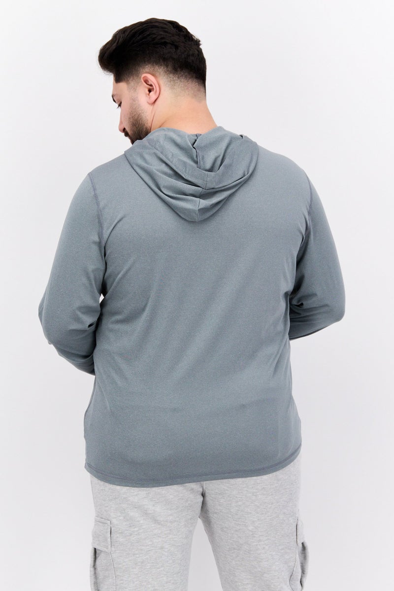Hurley Men Sportswear Fit Long Sleeve Outdoor Hoodie, Heather Grey  - Image 3