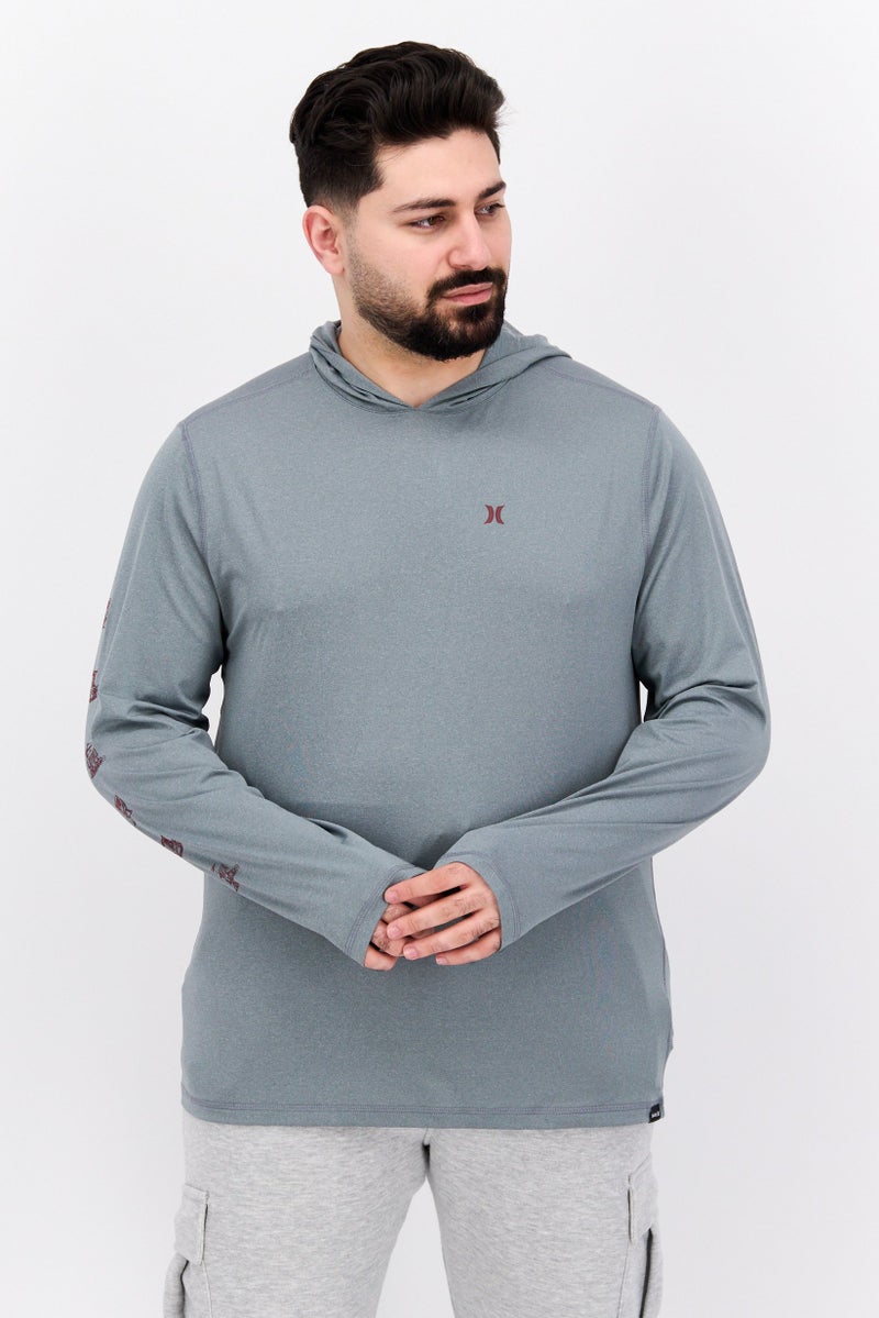 Hurley Men Sportswear Fit Long Sleeve Outdoor Hoodie, Heather Grey  - Image 1