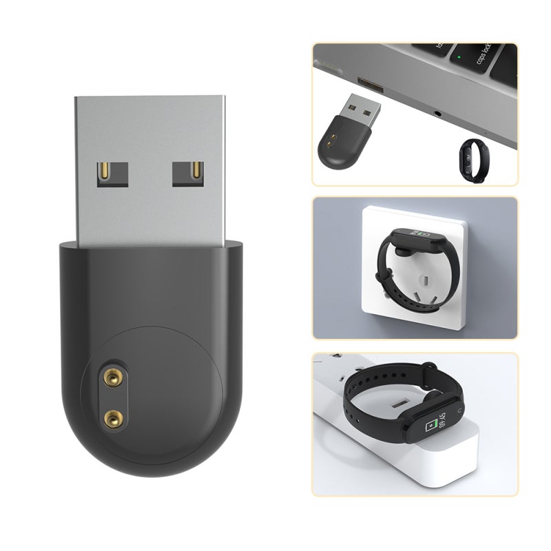 مناسب لشريط شاومي مي باند 7 6 5 ميني شاحن USB محمول لشريط باند 7 NFC شاحن ميني أسود [شاحن مي باند 7 6 5 ميني USB (التوصيل والتشغيل)] - Image 1