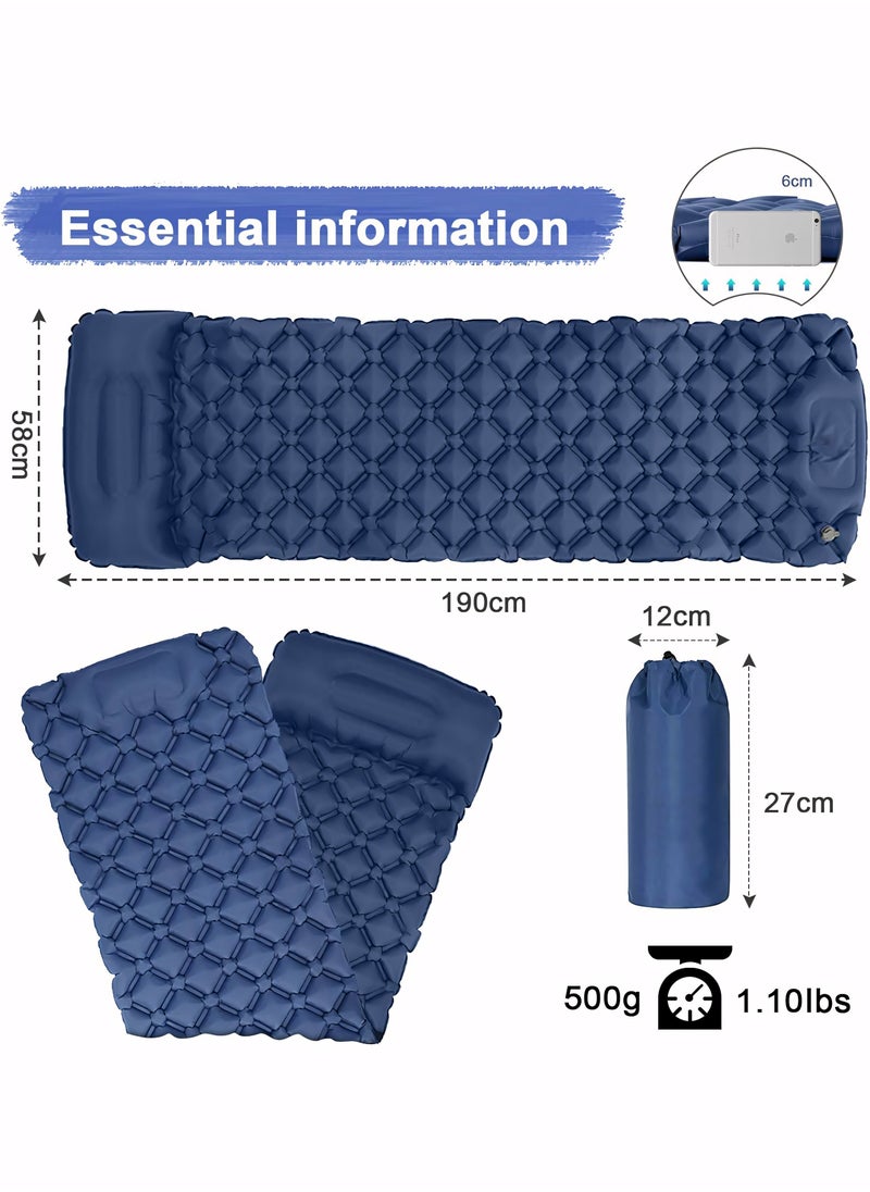 Generic - Camping Mattress Sleeping Mat, Ultralight Inflatable Camping Sleeping Pad with Built-in Foot Pump, Hiking Mat Camping Bed Air Mattress for Camping & Hiking Equipment - Image 1