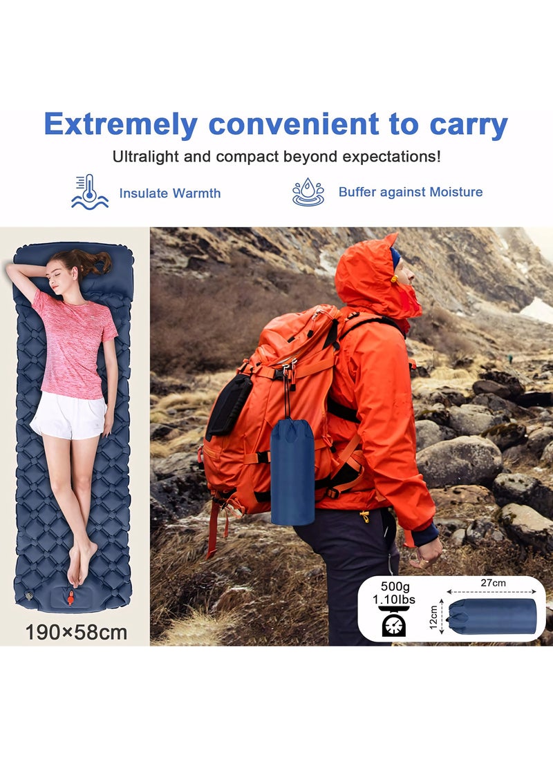 Generic - Camping Mattress Sleeping Mat, Ultralight Inflatable Camping Sleeping Pad with Built-in Foot Pump, Hiking Mat Camping Bed Air Mattress for Camping & Hiking Equipment - Image 1