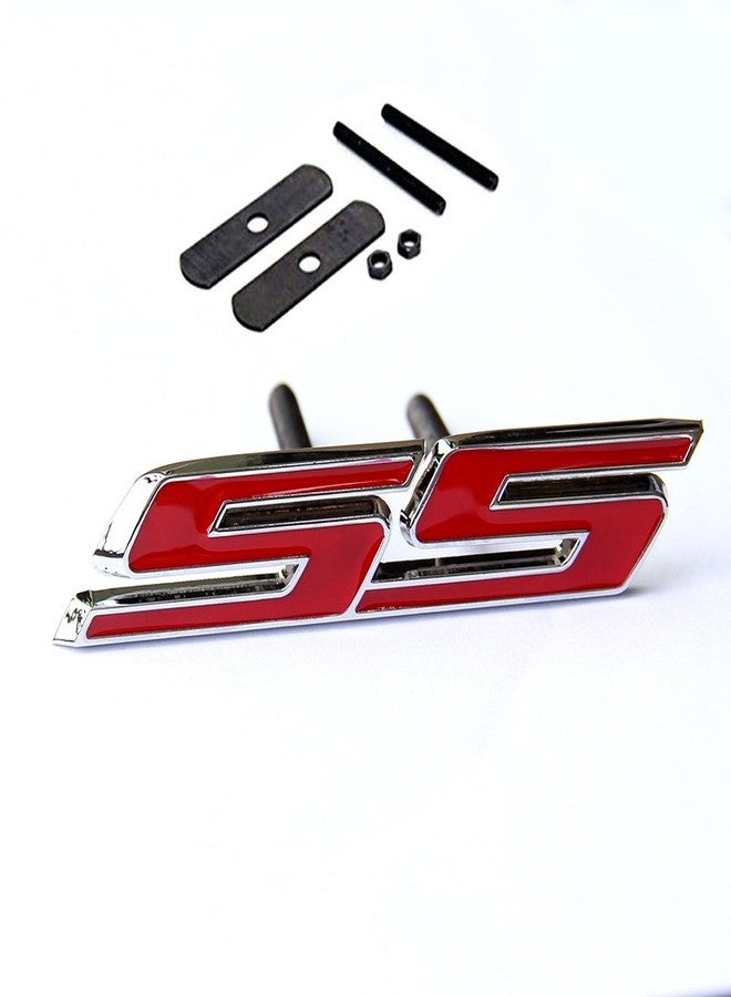 Yoaoo 1x OEM Grille Ss Emblem Badge 3D Compatible with Zl1 1LE Series Front Chrome Red - Image 2