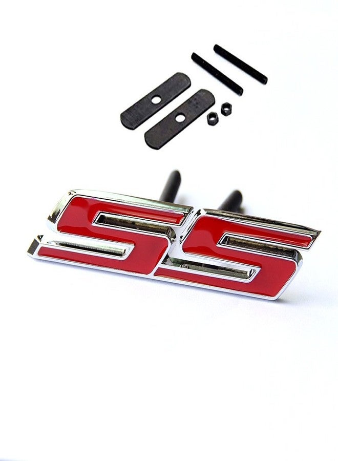 Yoaoo 1x OEM Grille Ss Emblem Badge 3D Compatible with Zl1 1LE Series Front Chrome Red - Image 1