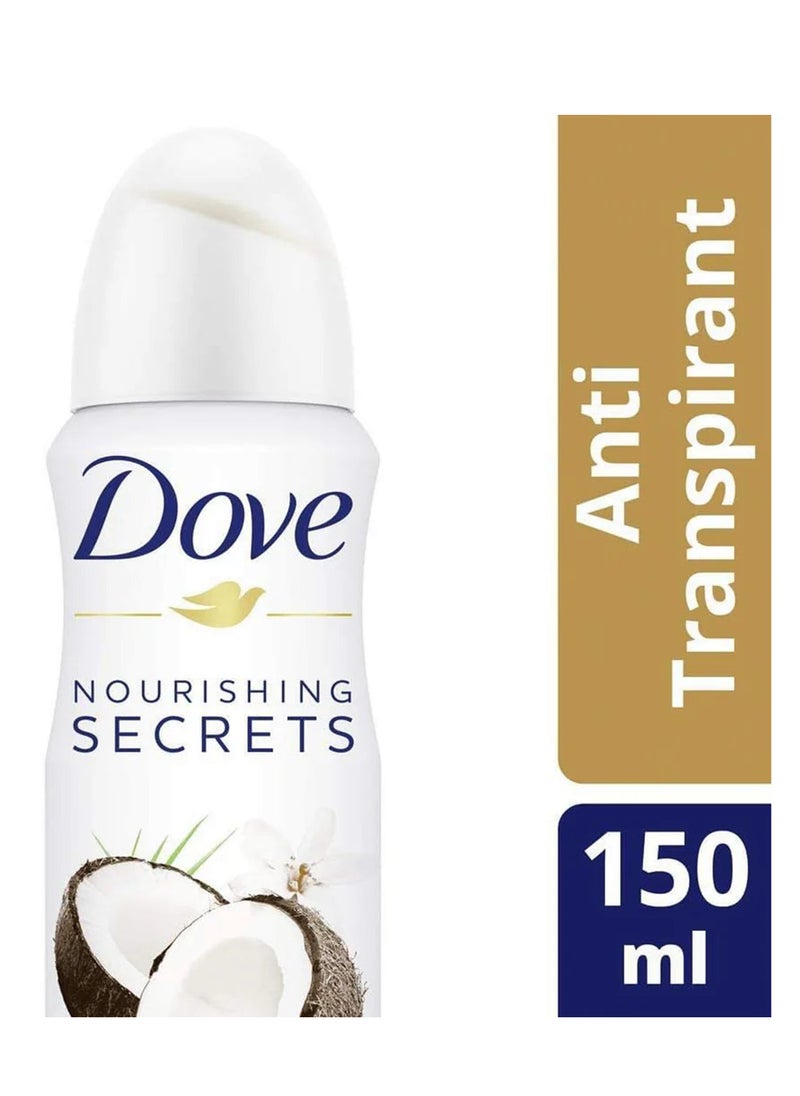 Dove Pack Of 2 Dove Women Antiperspirant Deodorant Spray Coconut And Jasmine 150ml  - Image 2