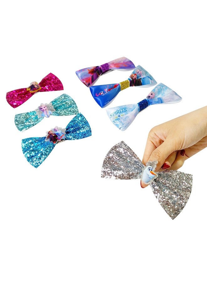 Luv Her Frozen 2 Girls 7 Small Bow Bundle Hair Bows For Girls Ages 3+ - Image 2
