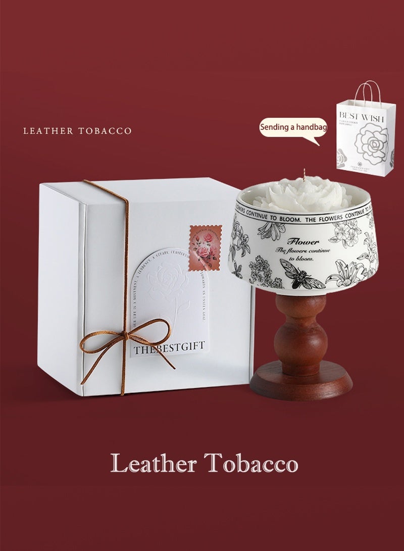 JiuAn Soy Wax Scented Candles Gift Set with Essential Oils - Relaxation Stress Relief Gifts for Women, Mom, Wife - Birthday, Holiday, Spa & Bath Present(leather tobacco) - Image 1