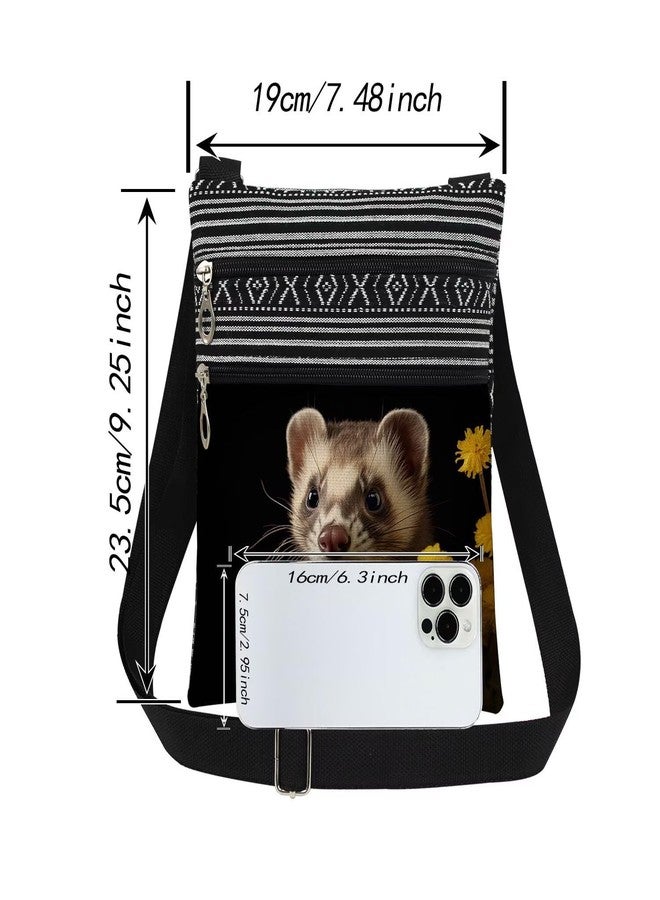 XiaoGalaee Mustelid Ferret Print Crossbody Bag Wild Mustelid Lovers Gift Travel Stylish Messenger Bag for Adult Teens & Sisters Adjustable Shoulder Strap Women Men Birthday Gift - Image 4