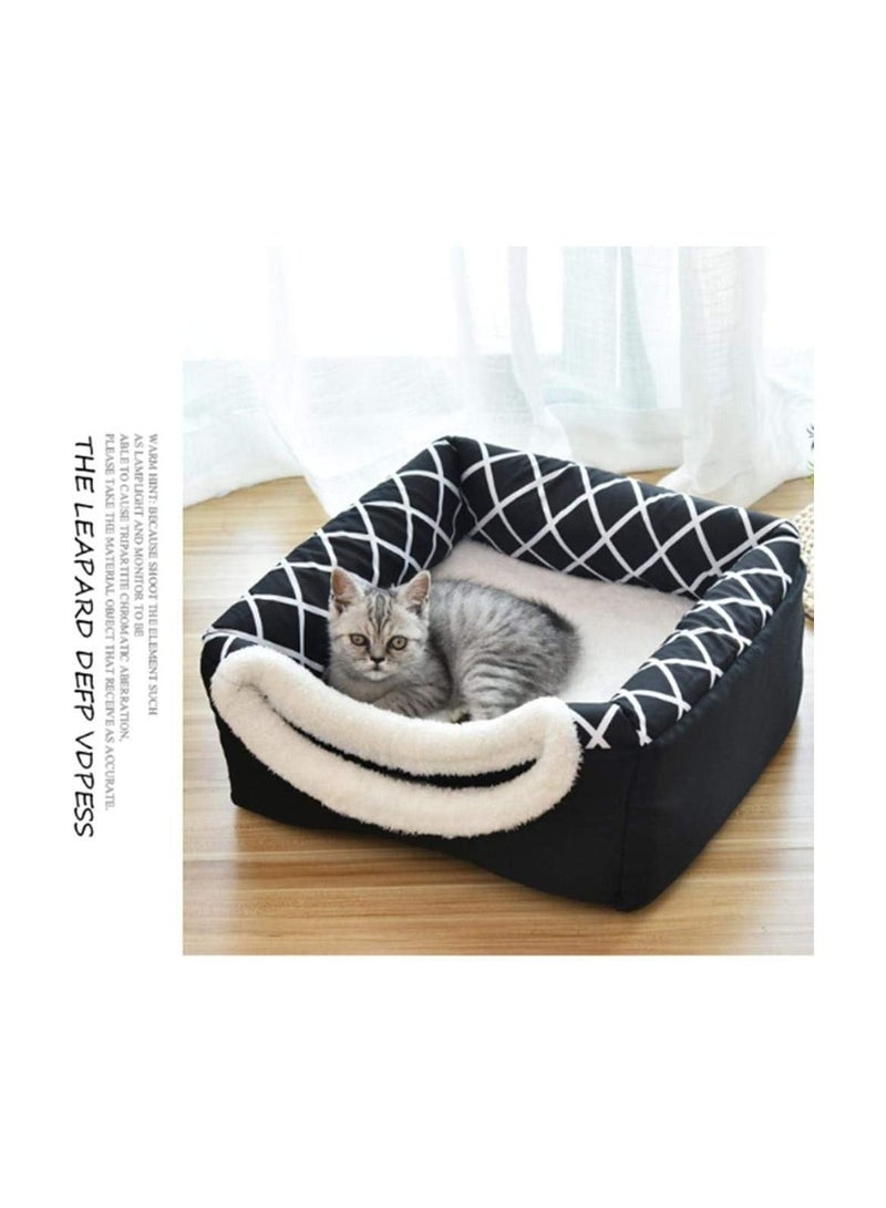 Generic Pet Dog Cat Bed House Kennel Doggy Warm Cushion Basket Black  - Image 2