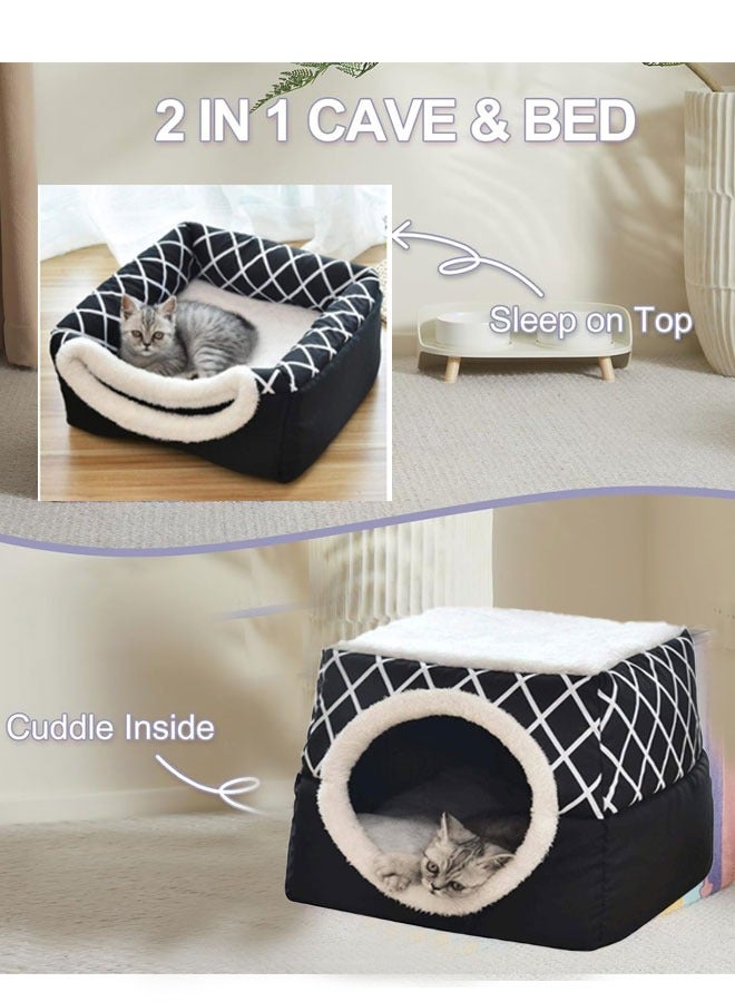 Generic Pet Dog Cat Bed House Kennel Doggy Warm Cushion Basket Black  - Image 1