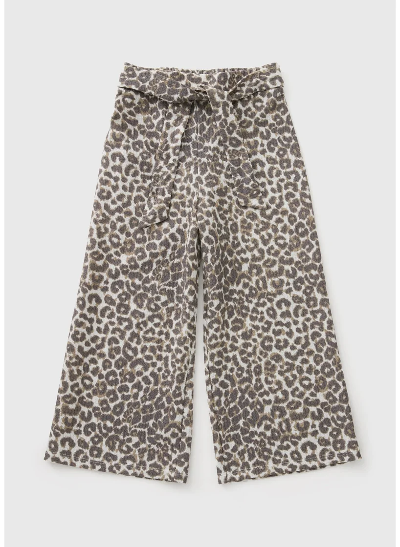 Matalan Girls Leopard Crinkle Culotte Trouser