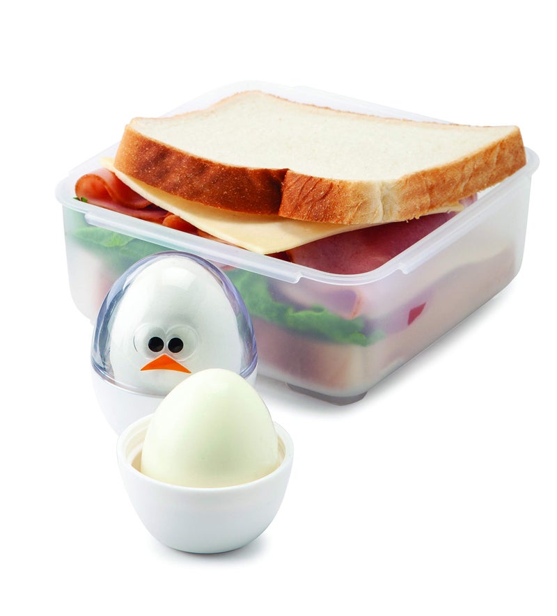 Joie Eggy Go Pods, Boiled Egg Holder for Travel or Fridge Storage, Hard Container with Twist On Lid, Compact for Lunch Bags, Cute Chicken Design, BPA-Free, Dishwasher Safe, 2 Pack - Image 1