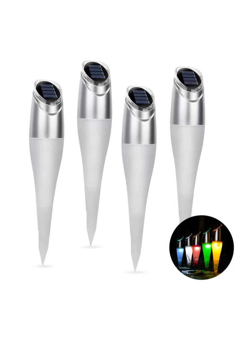 SYOSI 4PCS Outdoor Solar Path Lights, Decorative Garden Lawn Lamps Yard Landscape Solar Lighting Waterproof Yard Landscape Lamps Solar Garden Lights Auto On/Off 2 Modes Colorful for Yard Path Walkway - Image 1