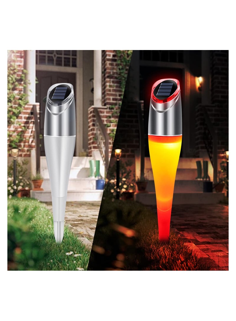 SYOSI 4PCS Outdoor Solar Path Lights, Decorative Garden Lawn Lamps Yard Landscape Solar Lighting Waterproof Yard Landscape Lamps Solar Garden Lights Auto On/Off 2 Modes Colorful for Yard Path Walkway - Image 5