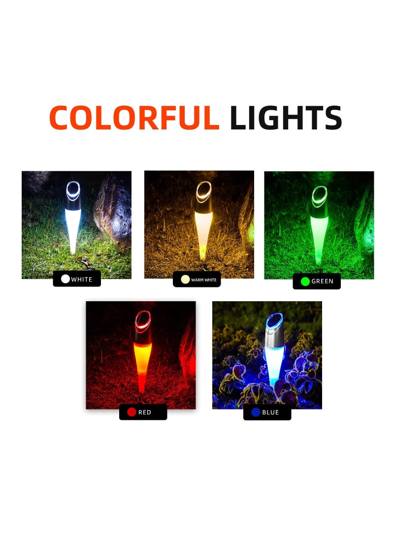 SYOSI 4PCS Outdoor Solar Path Lights, Decorative Garden Lawn Lamps Yard Landscape Solar Lighting Waterproof Yard Landscape Lamps Solar Garden Lights Auto On/Off 2 Modes Colorful for Yard Path Walkway - Image 2