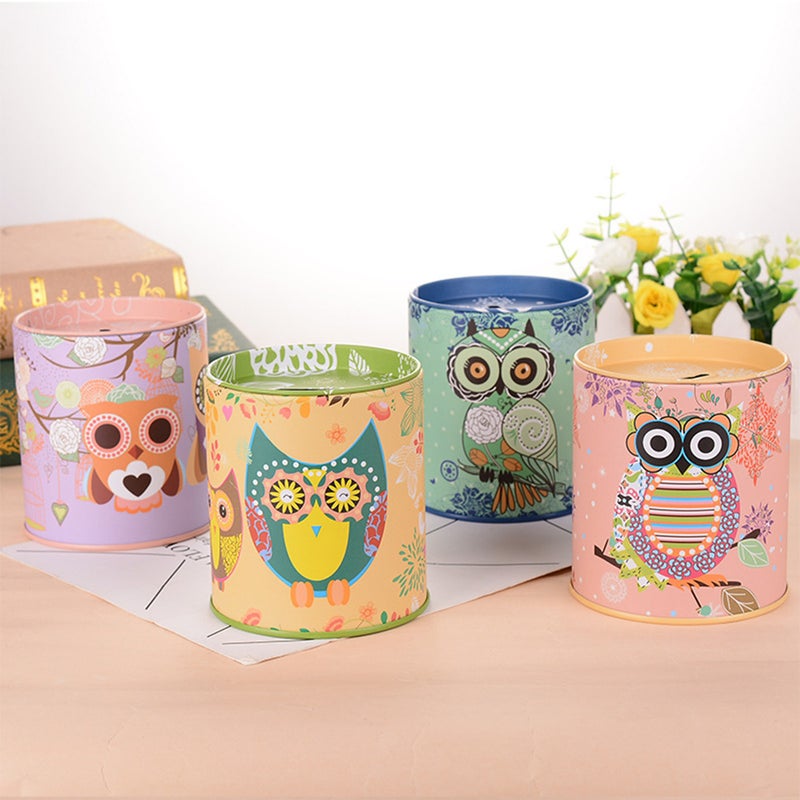Owl Patterned Money Box Safe Cylinder Bank Banks For Deposit Storage Boxes Home Decoration( ) - Image 5