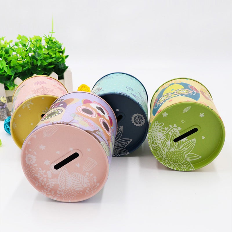 Owl Patterned Money Box Safe Cylinder Bank Banks For Deposit Storage Boxes Home Decoration( ) - Image 4