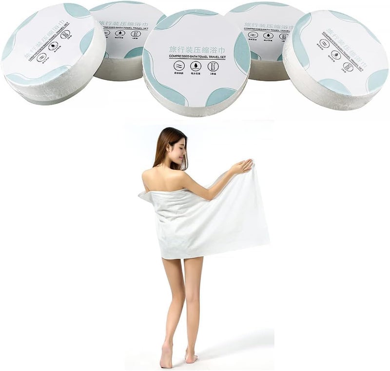 House Tools Pack of 2 Compressed Towel Tablets, Portable Travel Washcloth for Camping Hiking Backpacking or Traveling,Extra Large and Thick Magic Expand Bath Towel Tablet (Size 70x140cm) - Image 1