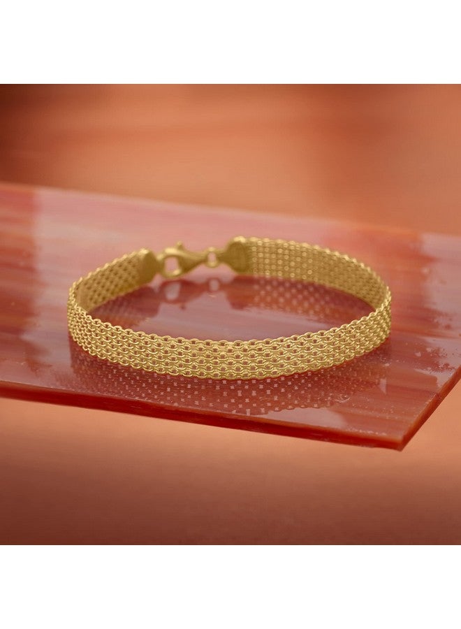 ROSS-SIMONS سوار بيسمارك لينك مطلي بالذهب عيار 18 قيراط فوق الفضة الاسترلينية. 7 بوصات - Image 5