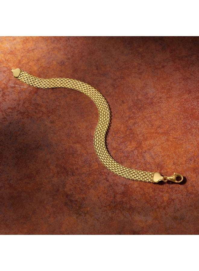 ROSS-SIMONS سوار بيسمارك لينك مطلي بالذهب عيار 18 قيراط فوق الفضة الاسترلينية. 7 بوصات - Image 4