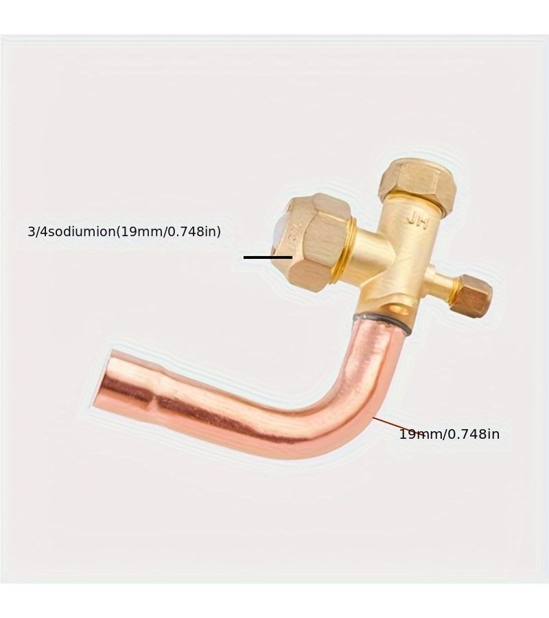 1 2 Inch Elbow Air Conditioning Globe Valve Curved Straight Tube High Low Pressure Brass - Image 1