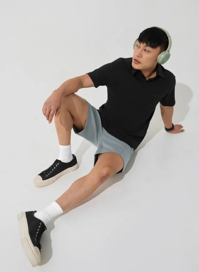 Cult Men Black Everyday Cotton Polo T-Shirt